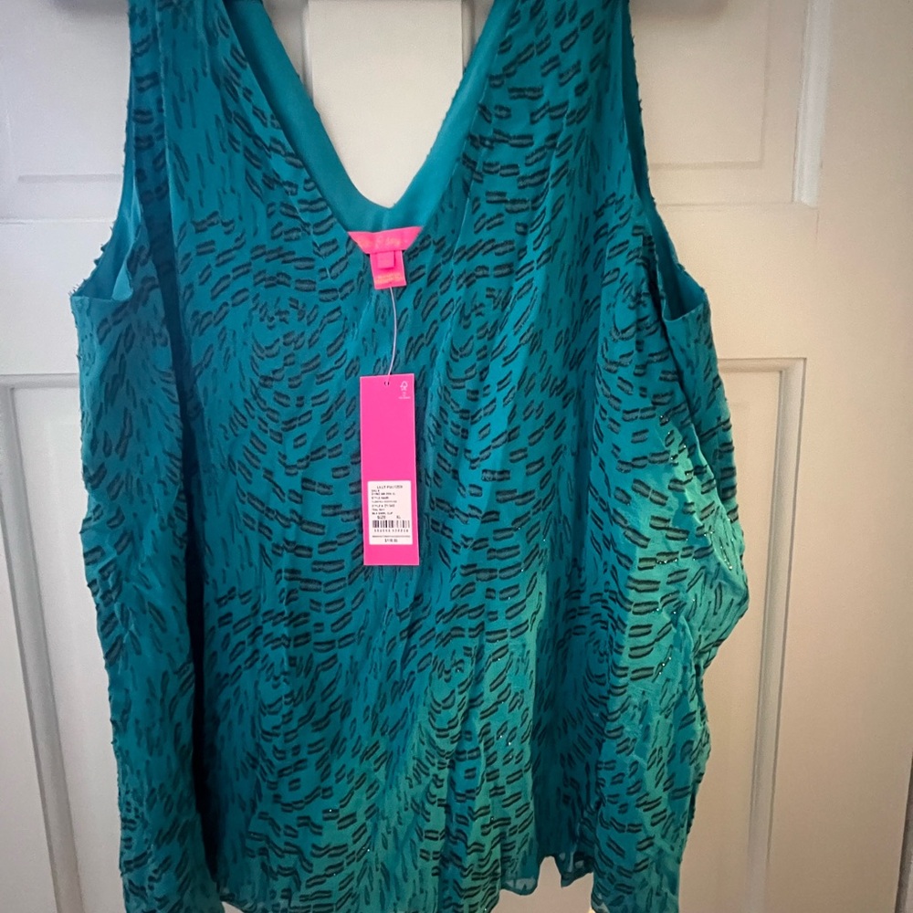 Lilly Pulitzer Teal and Black Tank Top